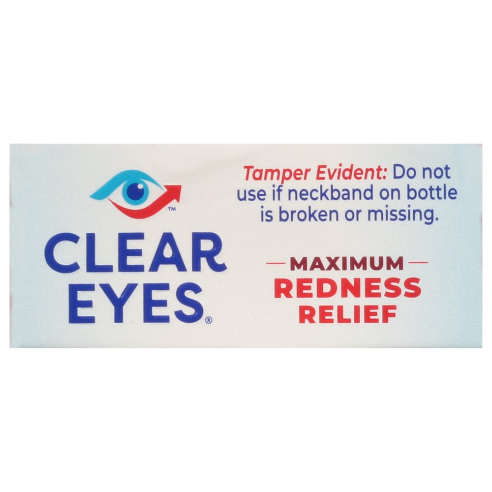 Clear Eyes Maximum Redness Eye Relief Lubricant Eye Drops, 0.5 Fl Oz