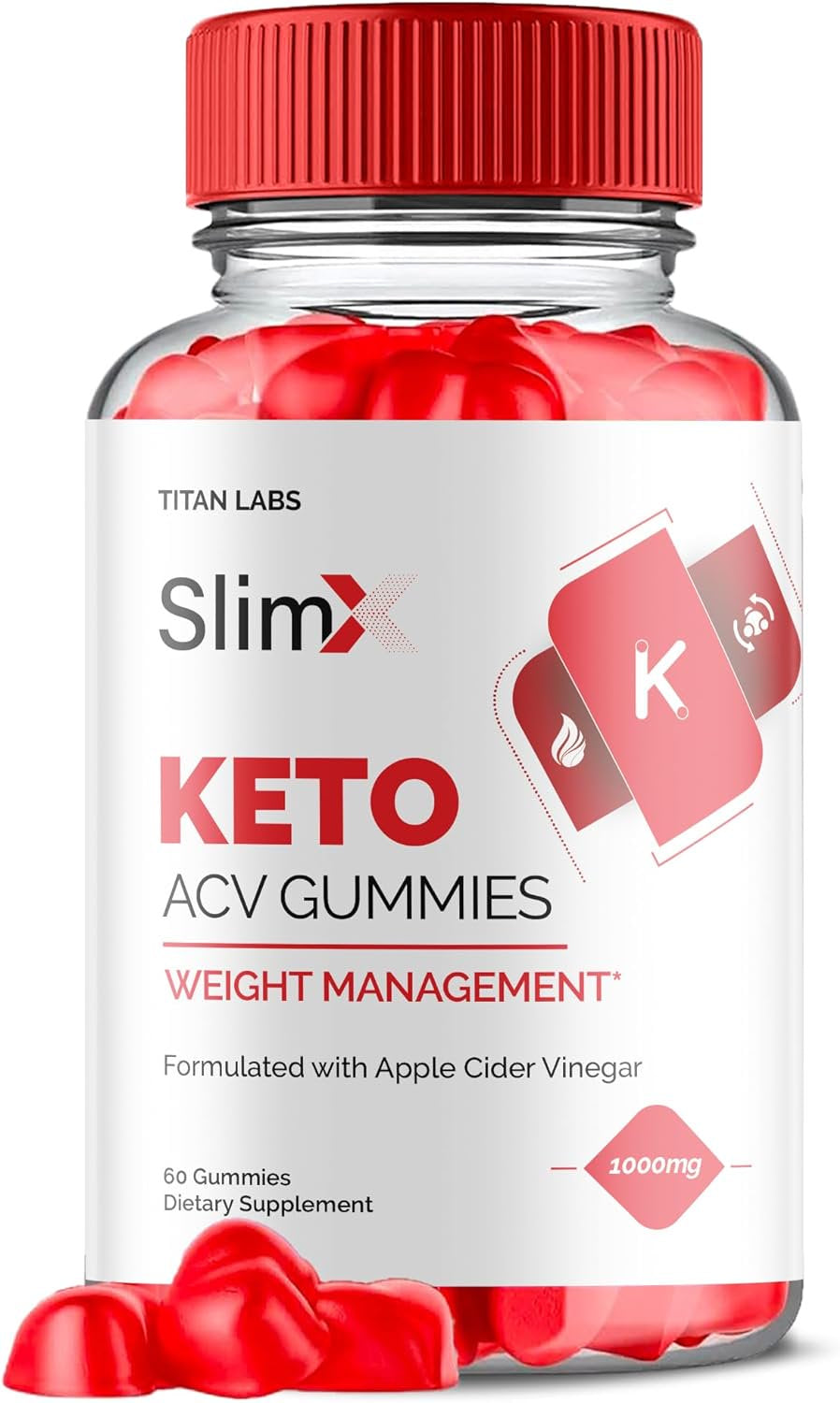 (1 Pack) Slimx Keto ACV Gummies - Apple Cider Vinegar Supplement for Weight Loss - Energy & Focus Boosting Dietary Supplements for Weight Management & Metabolism - Fat Burn - 60 Gummies