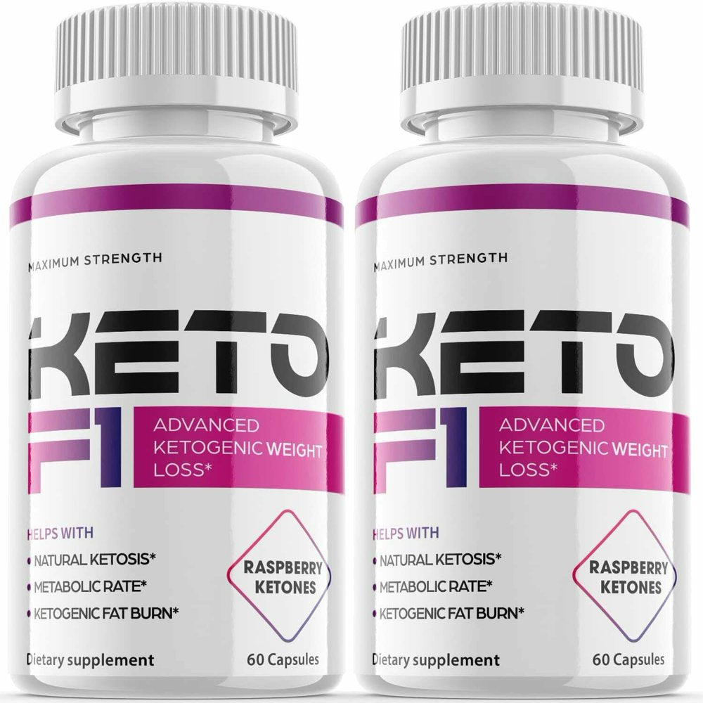 (2 Pack) Keto F1 - Supplement for Weight Loss - Energy & Focus Boosting Dietary Supplements for Weight Management & Metabolism - Advanced Fat Burn Raspberry Ketones Pills - 120 Capsules