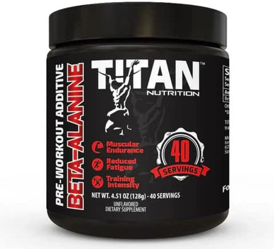 Titan Nutrition Beta Alanine, Unflavored - Preworkout Carnosine Booster for Physical Endurance, Reduce Lactic Acid & Muscle Fatigue, Support Workout Capacity for Weightlifting & High Intensity Cardio