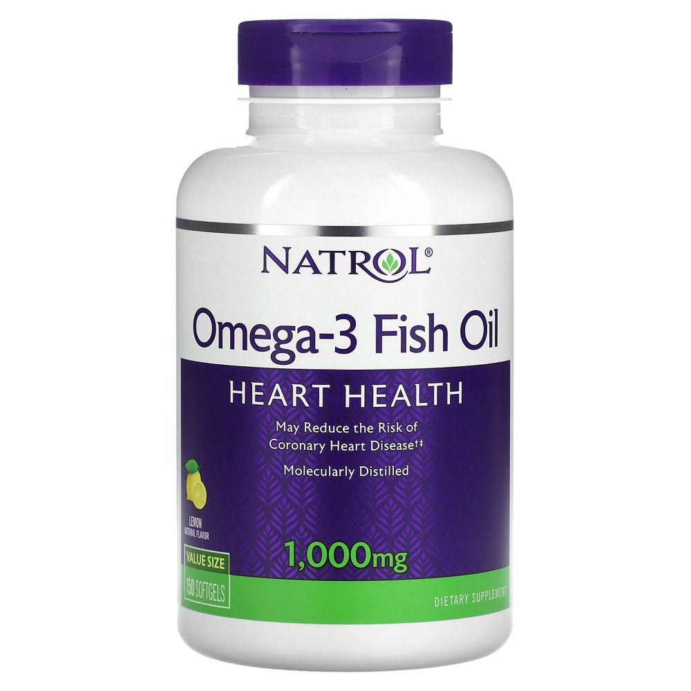 Natrol, Omega-3 Fish Oil, Lemon, 1,000 Mg, 150 Softgels