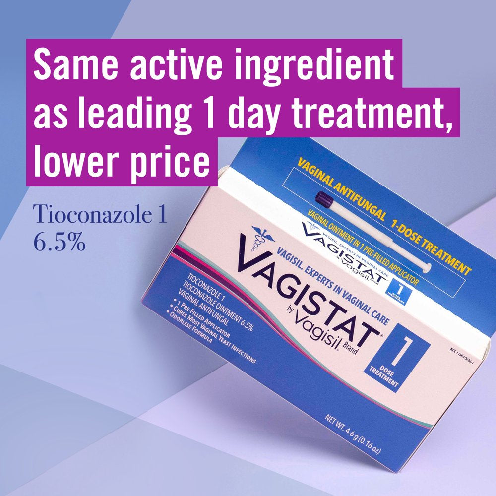 Vagistat by Vagisil Vaginal Antifungal Yeast Infection Treatment, 1-Dose Ointment in Pre-Filled Applicator, 0.16 Oz