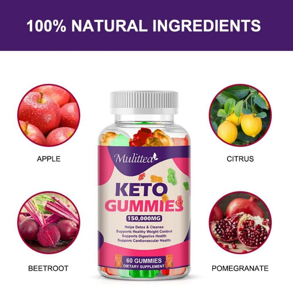 Keto ACV BHB 150000 Mg Gummies for Fat Burn Weight Loss Detox Keto Diet Pills - 60 Gummy