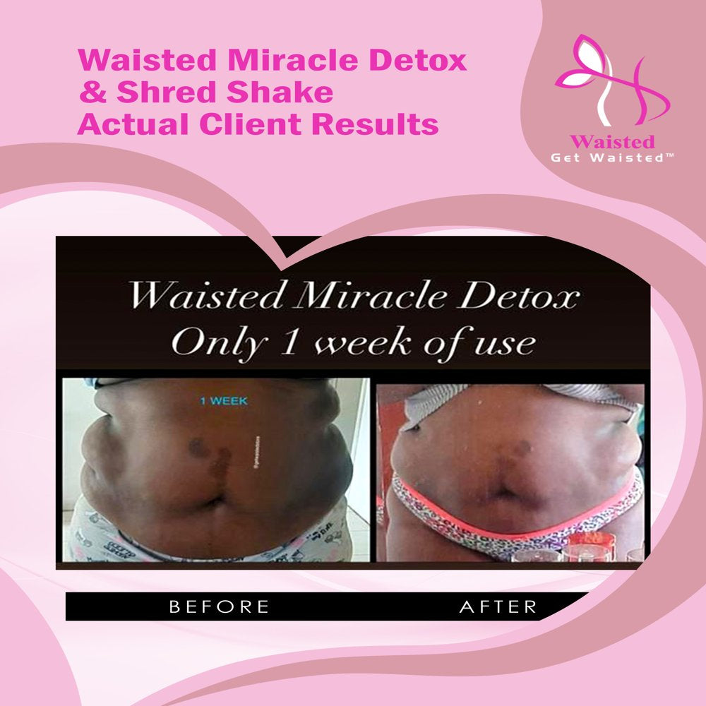 Waisted Miracle Detox & Shred Shake, Shred Belly Fat, Get Rid of Bloating, Toxins, Parasites, Feces and Kickstart Your Metabolism, 15 Servings