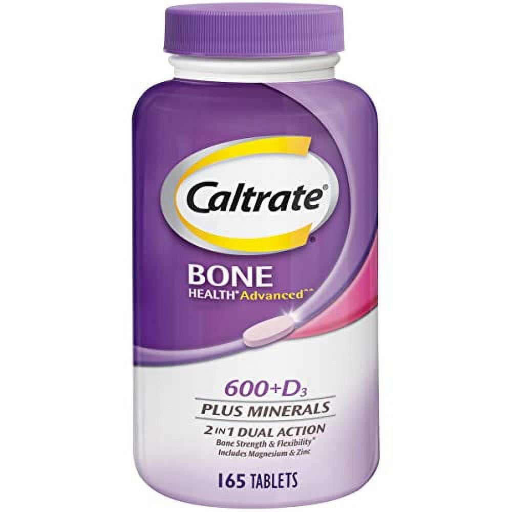 Caltrate 600 plus D3 plus Minerals Calcium and Vitamin D Supplement Tablets, Bone Health and Mineral Supplement for Adults - 165 Count