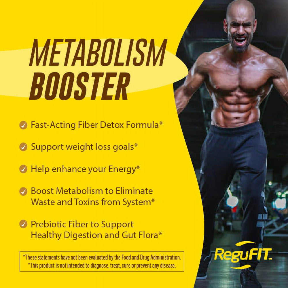 Regufit Daily Fiber Metabolism Booster Supplement for Weight Loss and Digestive Health Support Soluble Prebiotic and Insoluble Fiber Powder, 1 Lb. 16 Oz, Pineapple Flavor, Kosher