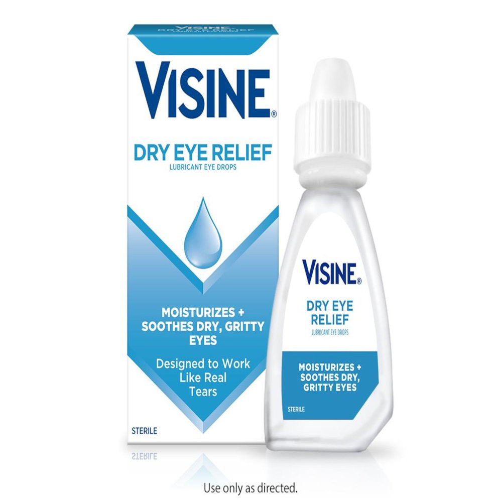 5 Pack Visine Tears Dry Eye Relief Sterile Lubricant Eye Drops 0.5 Oz Each