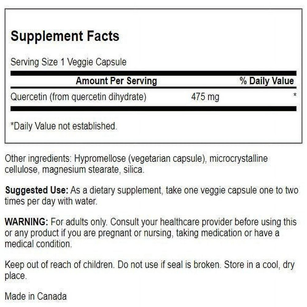 Swanson Dietary Supplements Quercetin - High Potency 475 Mg 60 Veg Caps