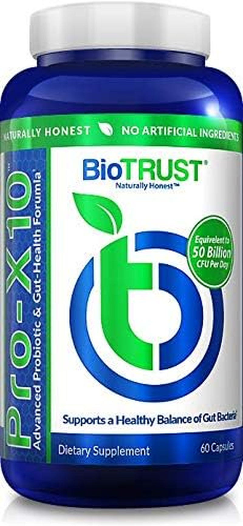 Biotrust Pro-X10 2.0 Probiotic Supplement for Immune System Support and GI Health Formula with Prebiotics, Gluten, Soy and Dairy Free, Non GMO Probiotic Digestion Support Supplement (60 Servings)