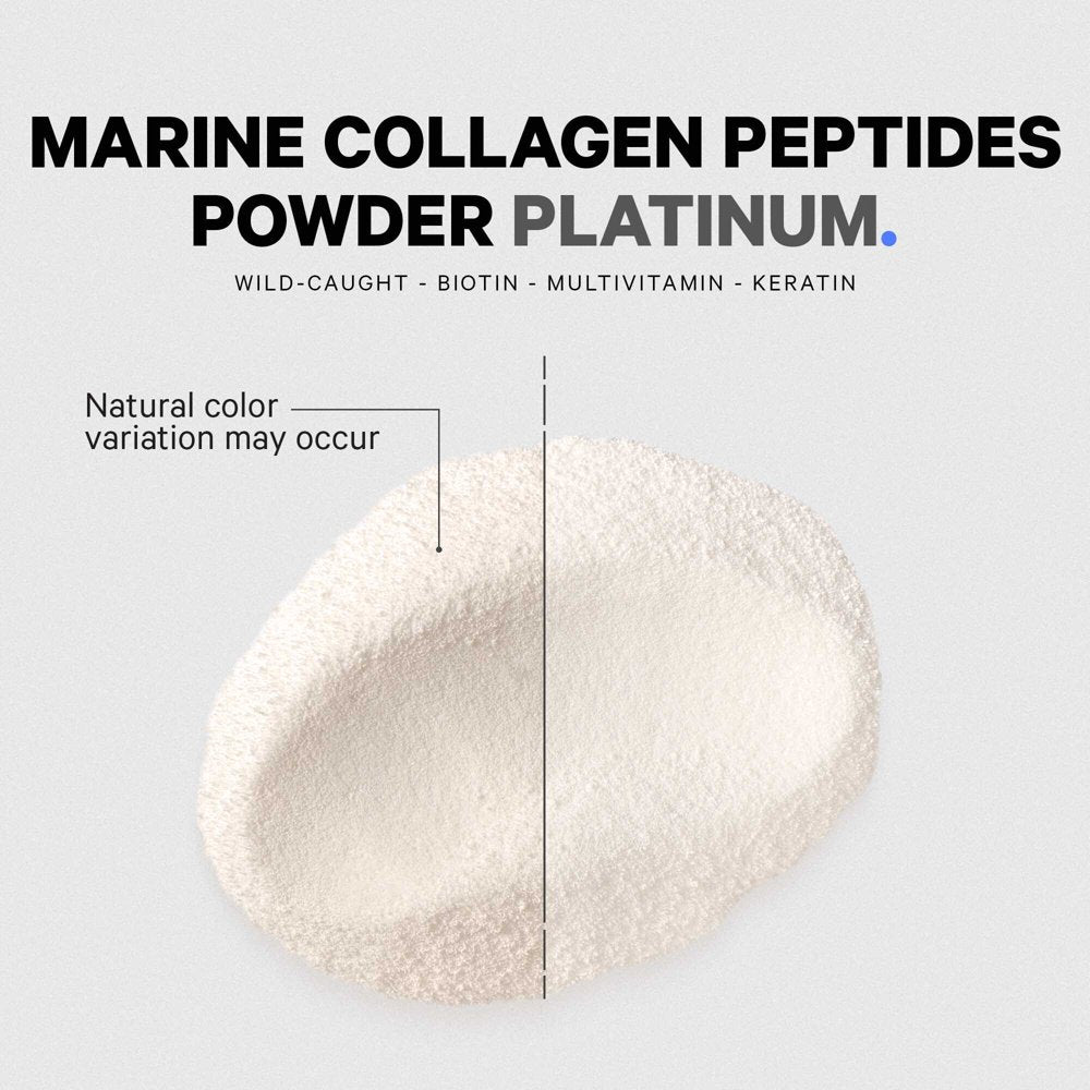 Codeage Marine Collagen Protein Powder Platinum, Fish Collagen Peptides + Vitamins, Biotin, 11.50 Oz