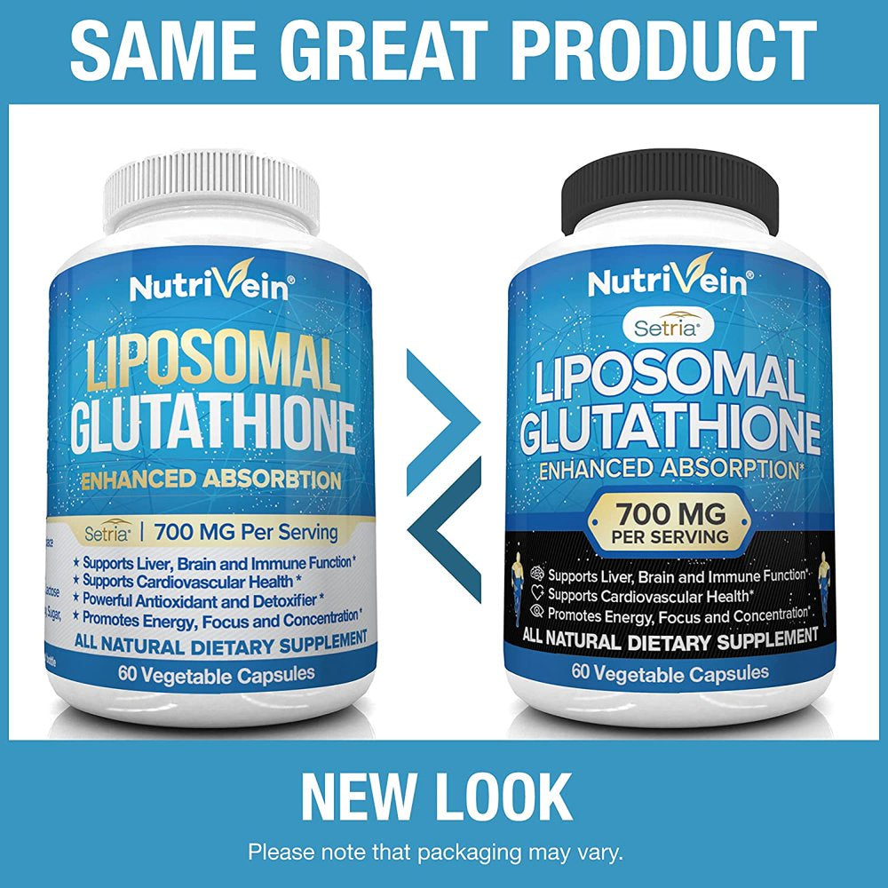 Nutrivein Liposomal Glutathione Setria® 700Mg - 60 Capsules - Pure Reduced Glutathione