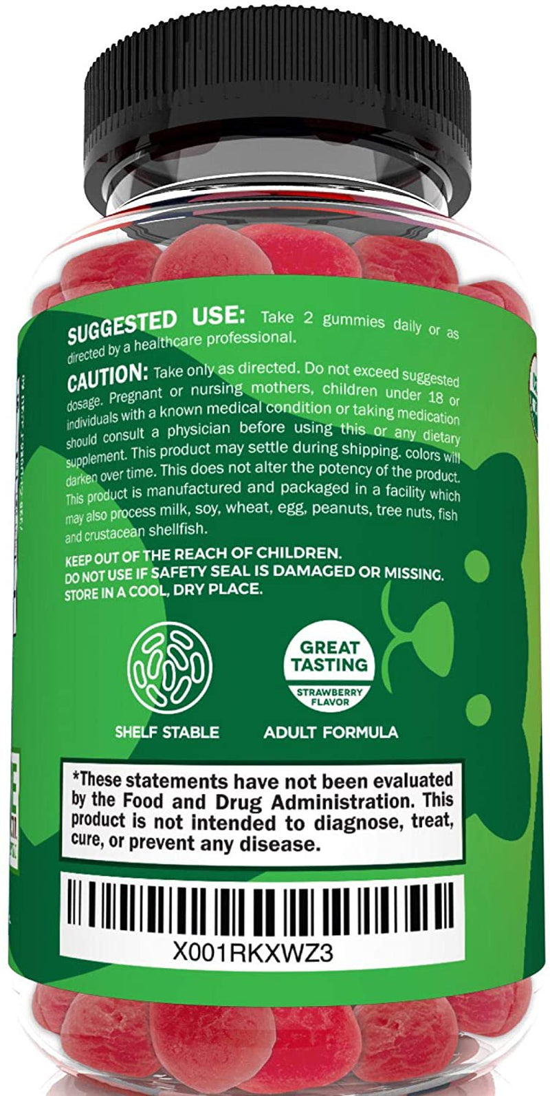 Certified Organic Probiotic Gummies - Daily Probiotic Gummies to Help Support Digestion, Gut Health & Immune System - 5 Billion CFU - 60 Strawberry Flavored Probiotic Gummies