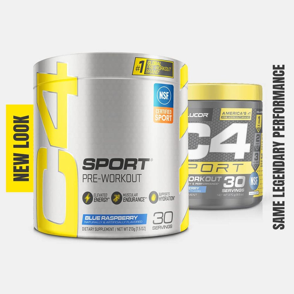 Cellucor C4 Sport Preworkout Powder - Blue Raspberry - NSF Certified - 30 Servings