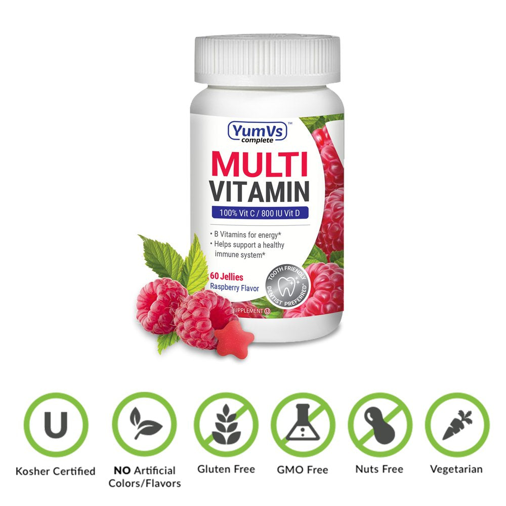 Multi Vitamin for Adults, Raspberry Flavor, 60 Jelly Vitamins, Yumv'S