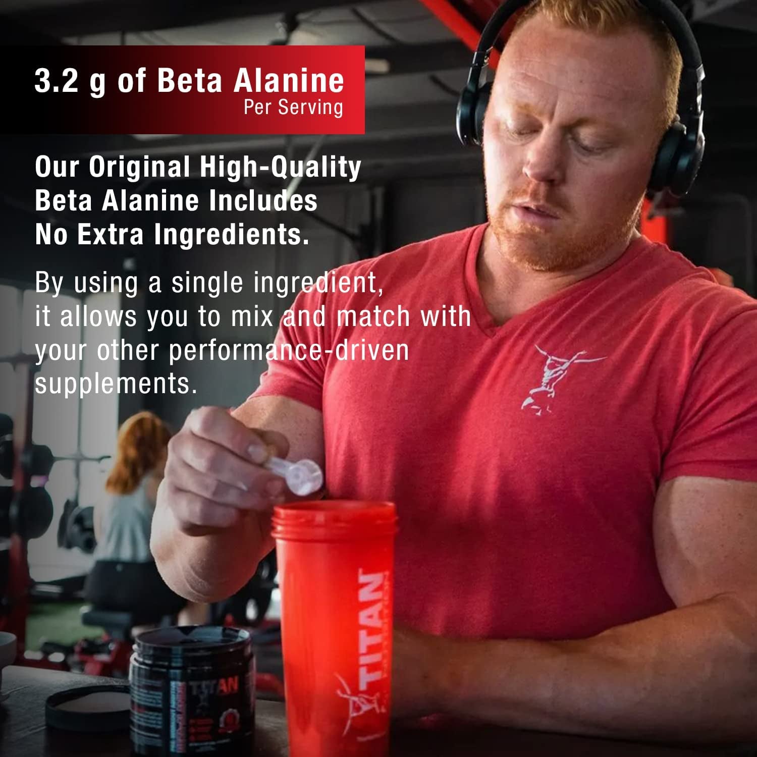 Titan Nutrition Beta Alanine, Unflavored - Preworkout Carnosine Booster for Physical Endurance, Reduce Lactic Acid & Muscle Fatigue, Support Workout Capacity for Weightlifting & High Intensity Cardio