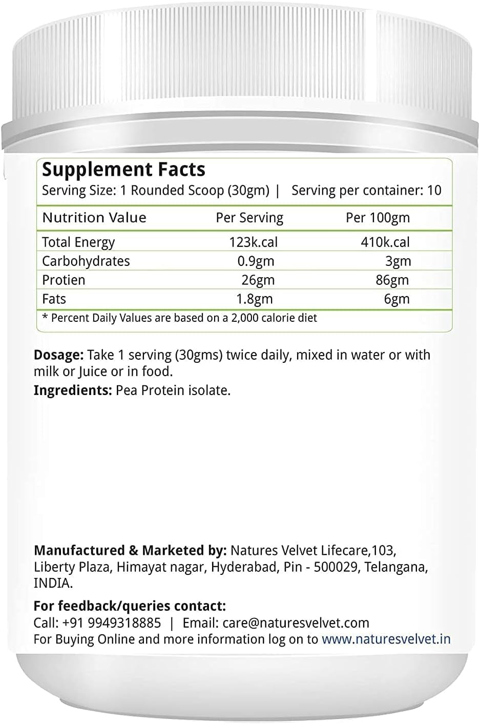 PUB Nature'S Velvet Vegan Protein,100% Vegan & Plant Based Protein, Rich in Bcaas, 300Gms - Pack of 1