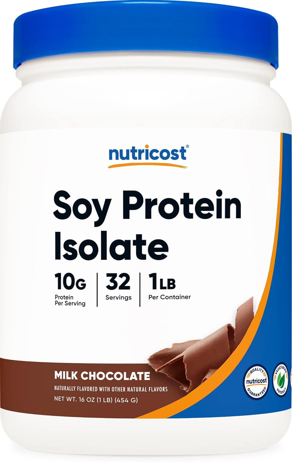 Nutricost Soy Protein Powder, 1 LB Chocolate, 10 Grams of Protein per Serving, Vegetarian, Non-Gmo & Gluten Free