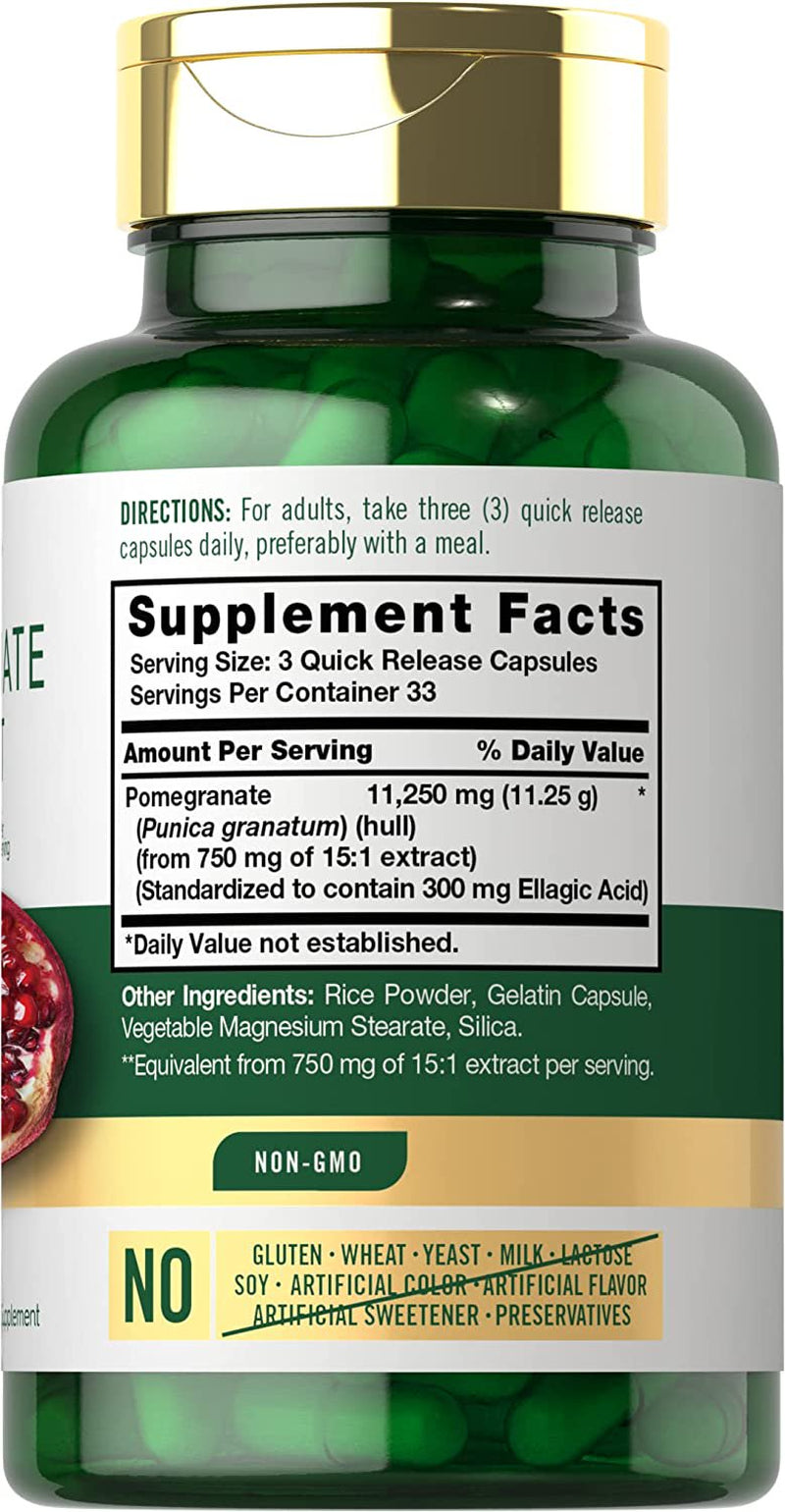 Pomegranate Extract | 11250Mg | 100 Capsules | Traditional Herb | by Carlyle