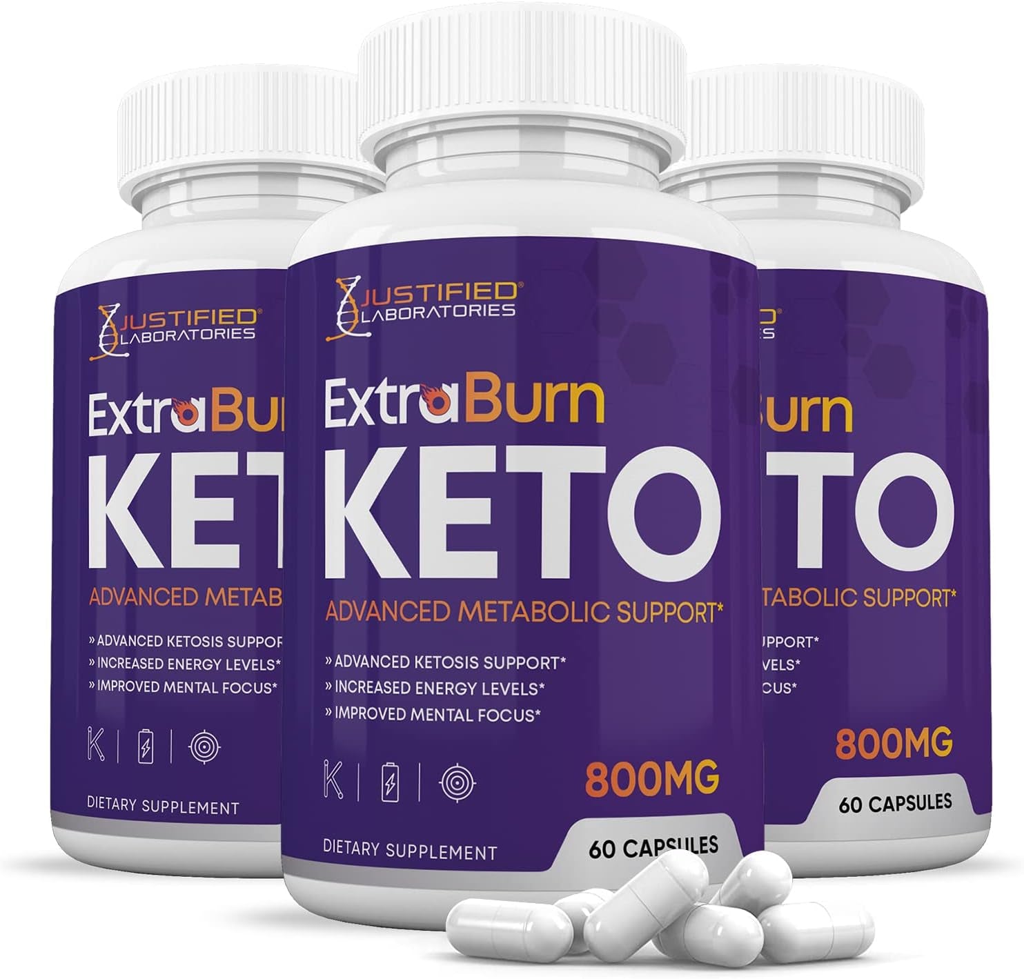 (3 Pack) Extra Burn Keto Pills 800MG Includes Patented Gobhb® Exogenous Ketones Advanced Ketosis Support for Men Women 180 Capsules