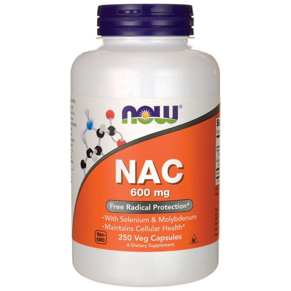 NOW Supplements, NAC (N-Acetyl Cysteine) 600 Mg with Selenium & Molybdenum, 250 Veg Capsules