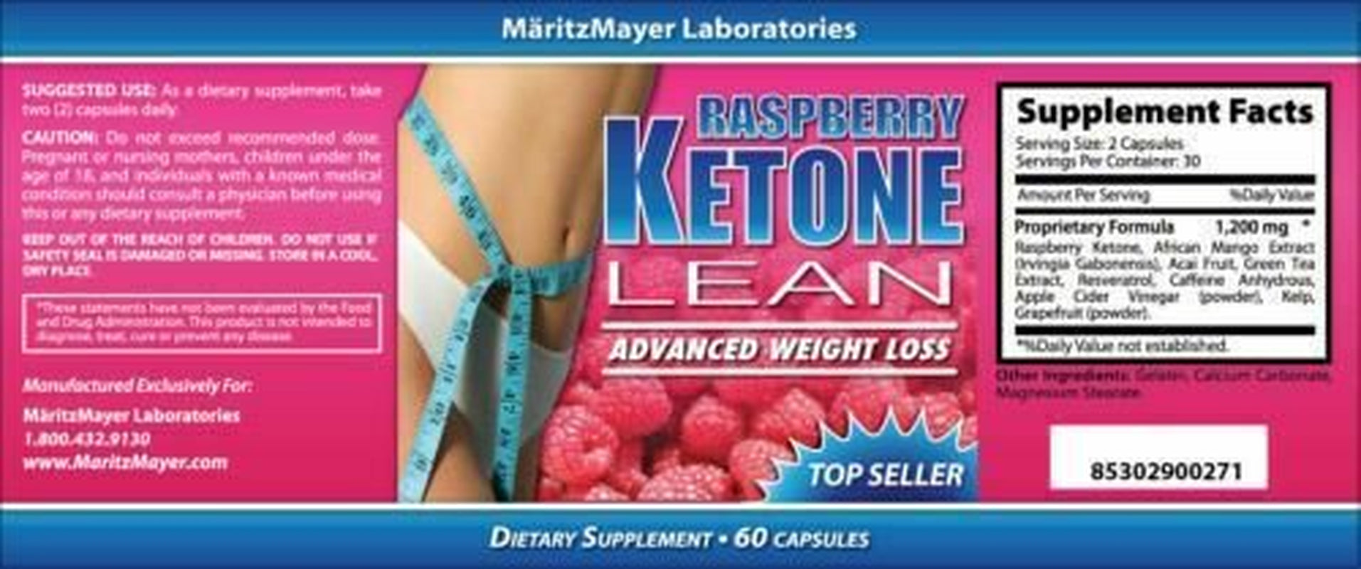 2X Pure Raspberry Ketone Lean Advanced 1200 Mg Diet Weight Fat Loss Capsules