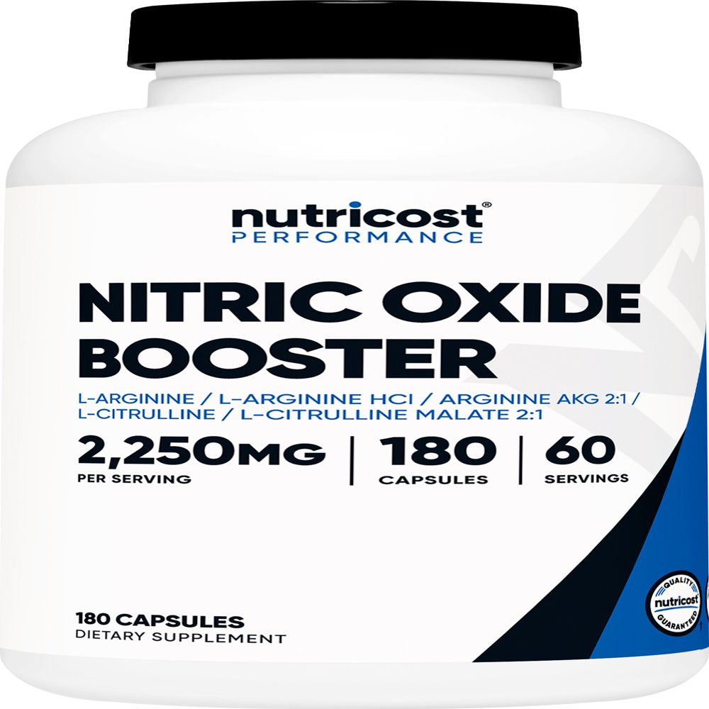 Nutricost Nitric Oxide Booster Capsules 750Mg, 180 Capsules, Supplement