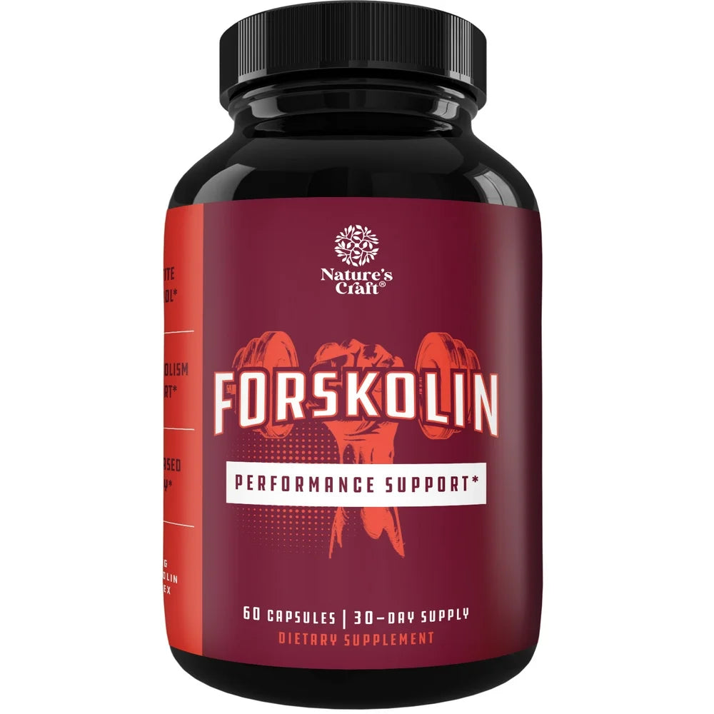 100% Forskolin Supplement - Pure Forskolin Extract Supplement with Potent Coleus Forskohlii 500 Mg per Serving for Enhanced Energy for Adults - Plant-Based Energy Supplements for Women and Men