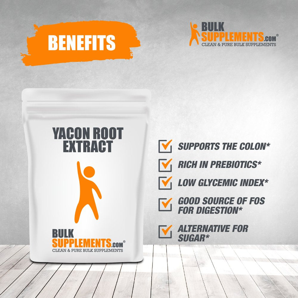 Bulksupplements.Com Yacon Root Extract Powder, 1000Mg - Fiber Sweetener (100 Grams)