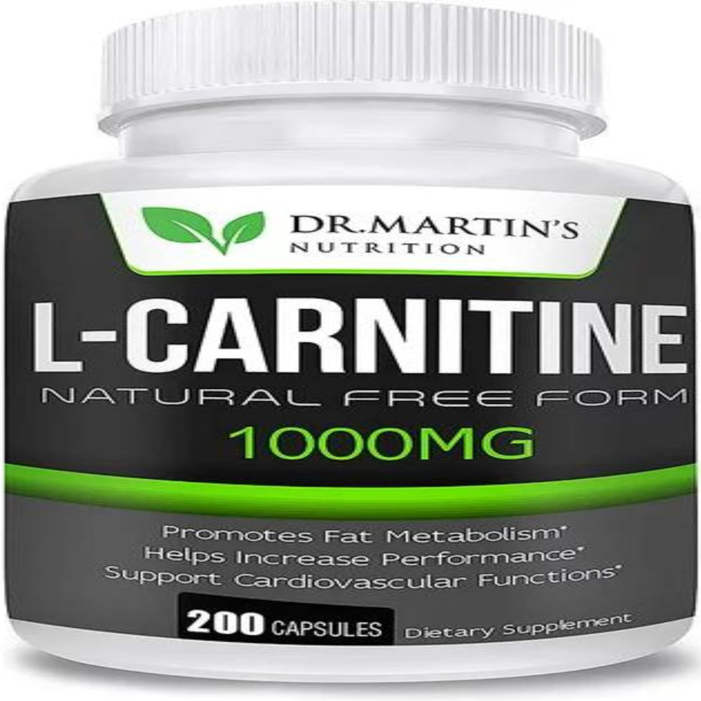 1000Mg L-Carnitine 200 Capsules Boost Metabolism & Increase Performance