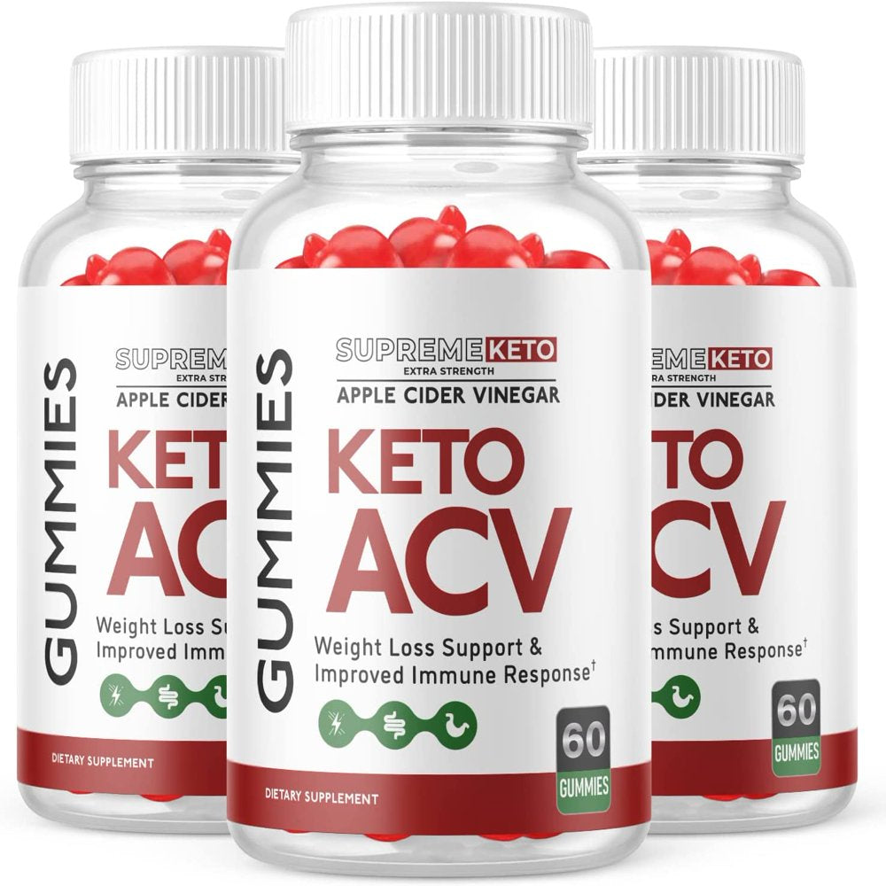 (3 Pack) Supreme Keto ACV Gummies - Energy & Focus Boosting Dietary Supplements for Weight Management & Metabolism - Fat Burn - 180 Gummies