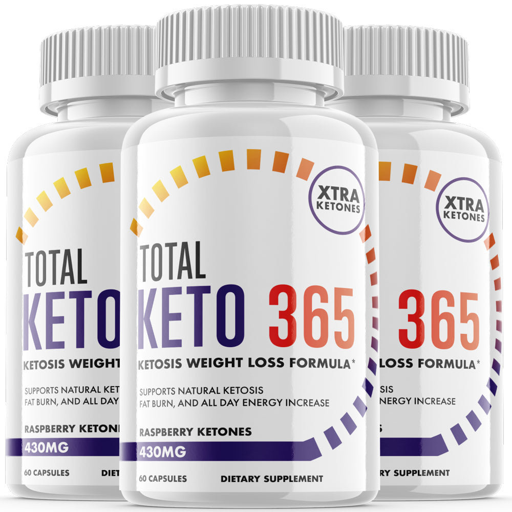 Total Keto 365 - Keto Supplement for Weight Loss - Energy & Focus Boosting Dietary Supplements for Weight Management & Metabolism - Advanced Fat Burn Raspberry Ketones Pills -180 Capsules (3 Pack)