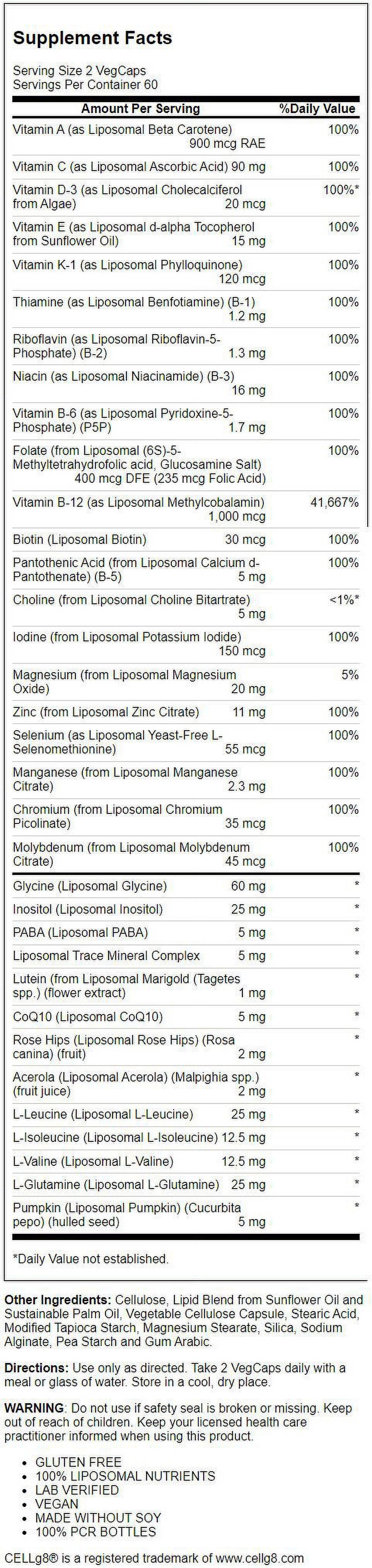 Solaray High Potency Liposomal Multivitamin - Men'S 120 Veg Caps