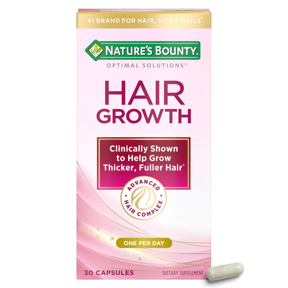 Nature’S Bounty® Optimal Solutions® Hair Growth Supplement for Women with Biotin, 30 Capsules