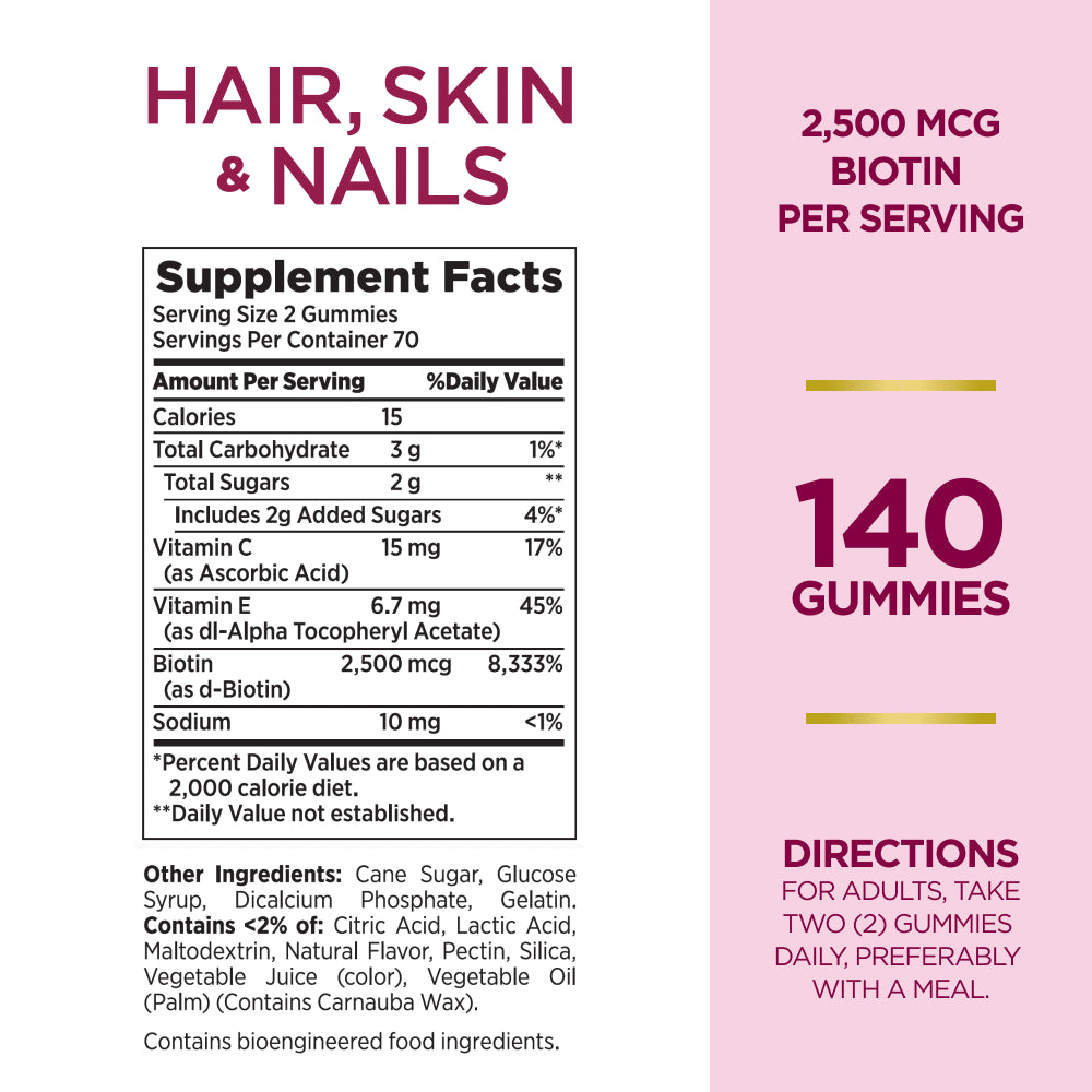 Nature'S Bounty Hair Skin and Nails Vitamins with Biotin, Gummies, 140 Ct
