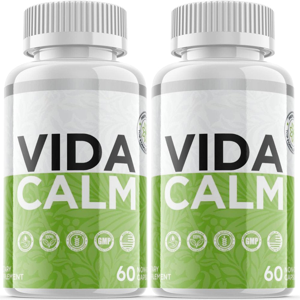 (2 Pack) Vida Calm - Dietary Supplement for Focus, Memory, Clarity, Energy, Improved Sleep, Calm and Relax Mind - Advanced Cognitive Formula for Maximum Strength - 120 Capsules