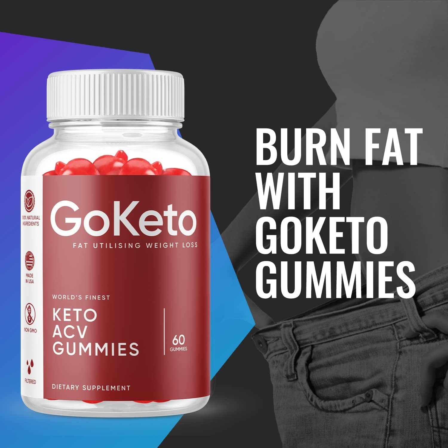 (2 Pack) Go Keto ACV Gummies - Goketo Gummies with ACV, Go Keto Ketosis Gummies with Apple Cider Vinegar - Vegan, Non GMO - Advanced Formula Ketogenic (120 Capsules)