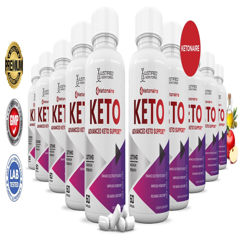 (10 Pack) Ketonaire Keto ACV Pills 1275Mg Alternative to Gummies Dietary Supplement 600 Capsules