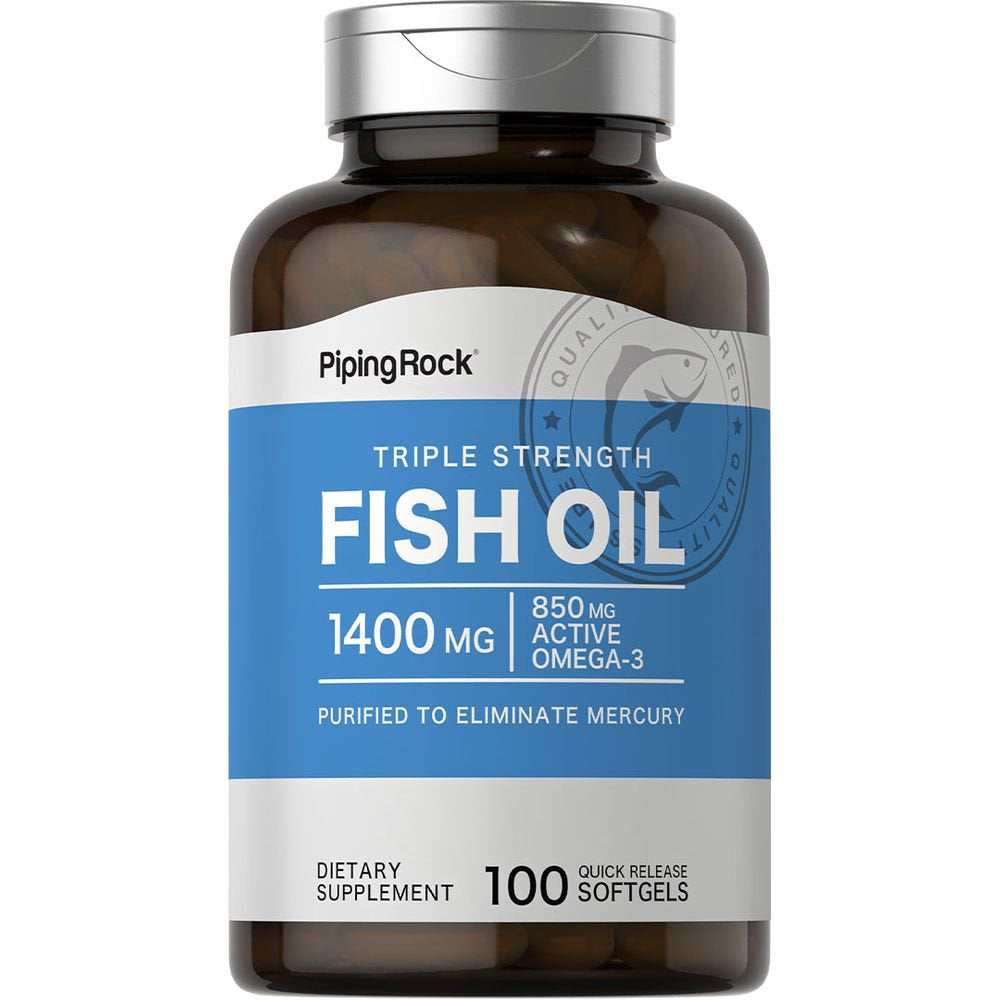 Triple Strength Omega 3 Fish Oil | 100 Softgel Pills | 1360 Mg | EPA & DHA Supplement | by Piping Rock