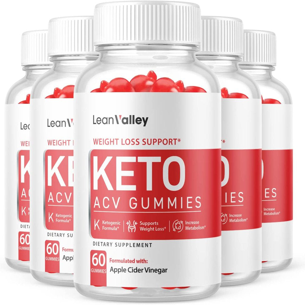 (5 Pack) Lean Valley Keto ACV Gummies - Supplement for Weight Loss - Energy & Focus Boosting Dietary Supplements for Weight Management & Metabolism - Fat Burn - 300 Gummies