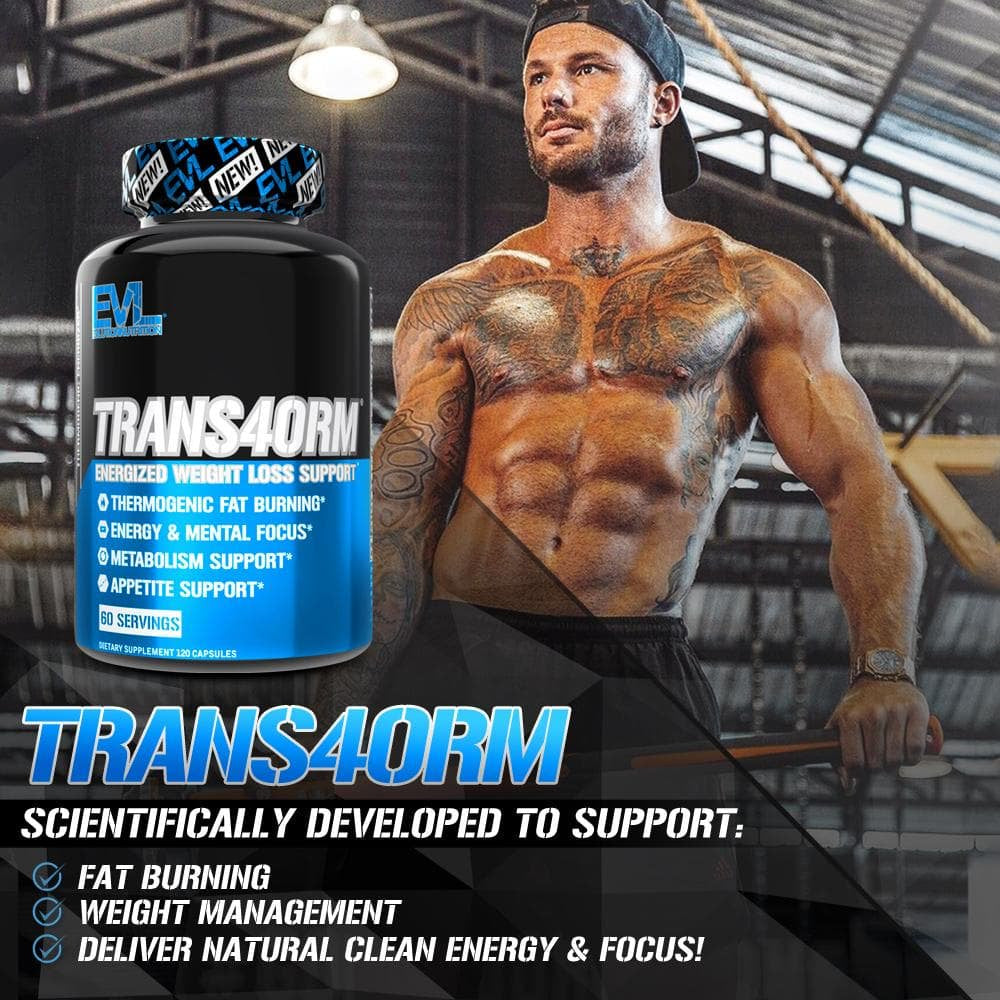 Trans4Orm Thermogenic Fat Burner Supplement - EVL Nutrition Weight Loss Pills Metabolism Booster - Appetite Suppressant for Weight Loss Diet Pills for Men & Women (60 Servings)