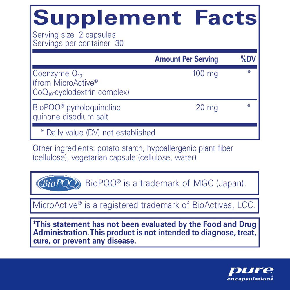 Pure Encapsulations Sr-Coq10 with PQQ | Supplement to Support Antioxidants, Cognitive, Mitochondrial, and Cardiovascular Health* | 60 Capsules