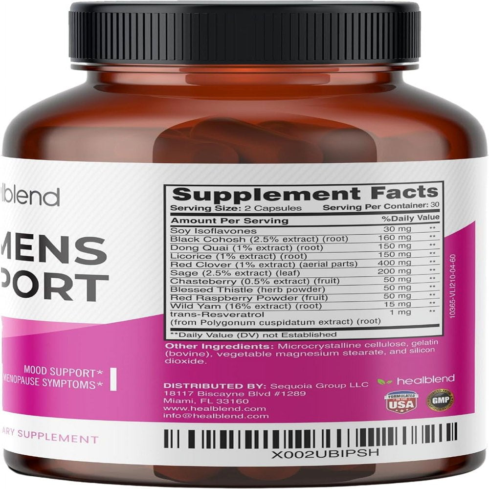 Healblend Women'S Support Supplements - Reduces Menopause Symptoms, Hormonal Balance, Promote Healthy Mood - 3 Pack