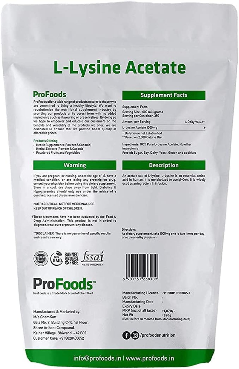 RUP Lysine Acetate Powder (350 Grams)