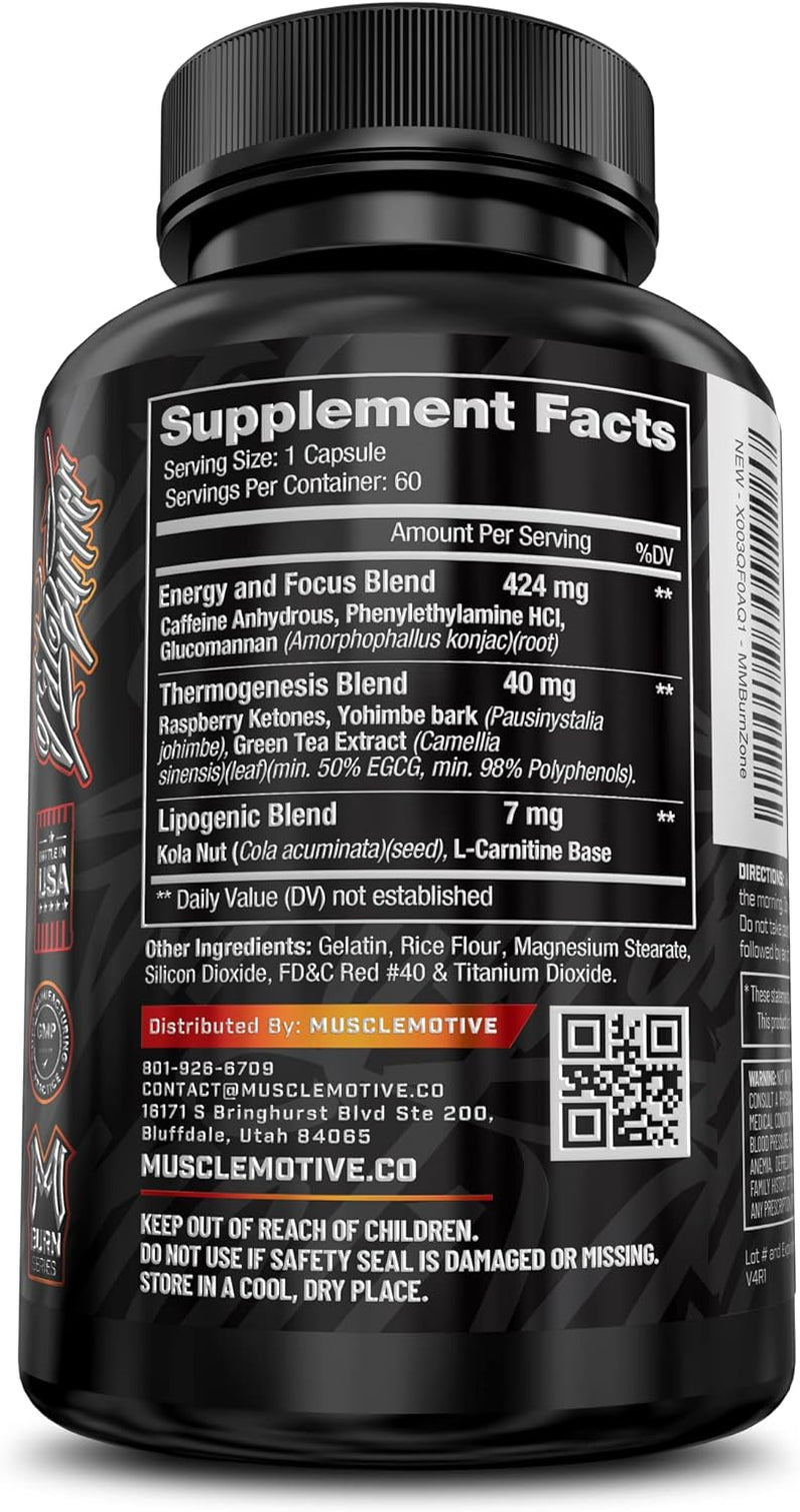 Thermogenic Fat Burner - Weight Loss & Appetite Suppressant for Men and Women with Yohimbe, Green Tea Extract, Garcinia Cambogia - Energy Boost and Metabolism Enhancer - 60 Natural Diet Capsules