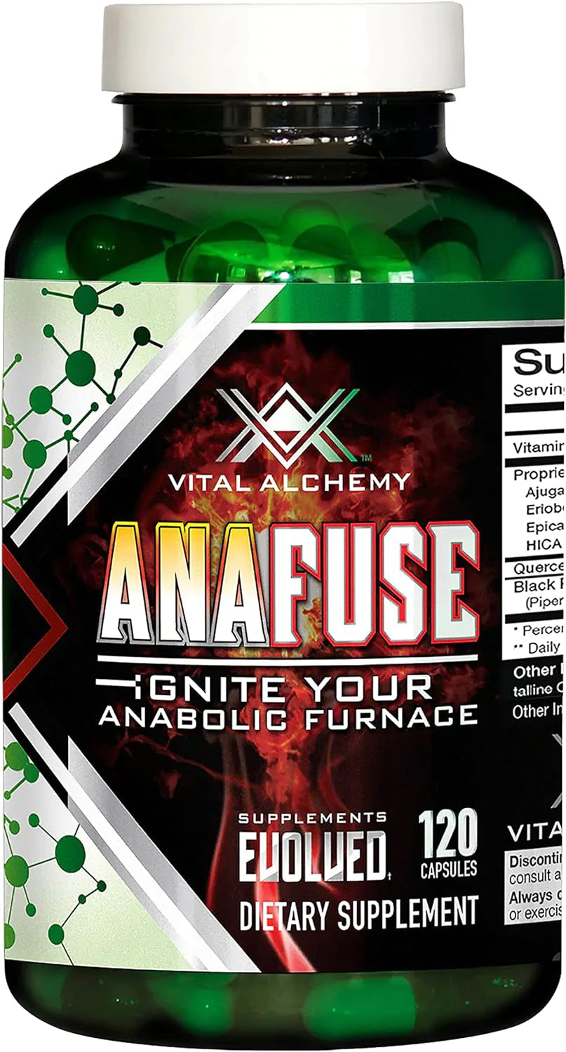 Vital Alchemy Supplements Anafuse with Turkesterone,Epicatechin,Hica,Quercetin,Vitamin D3,Eriobotrya Japonica,And Others for Mass Gains, Muscle Recovery,Post Work Out,Cardio and Immune Support.