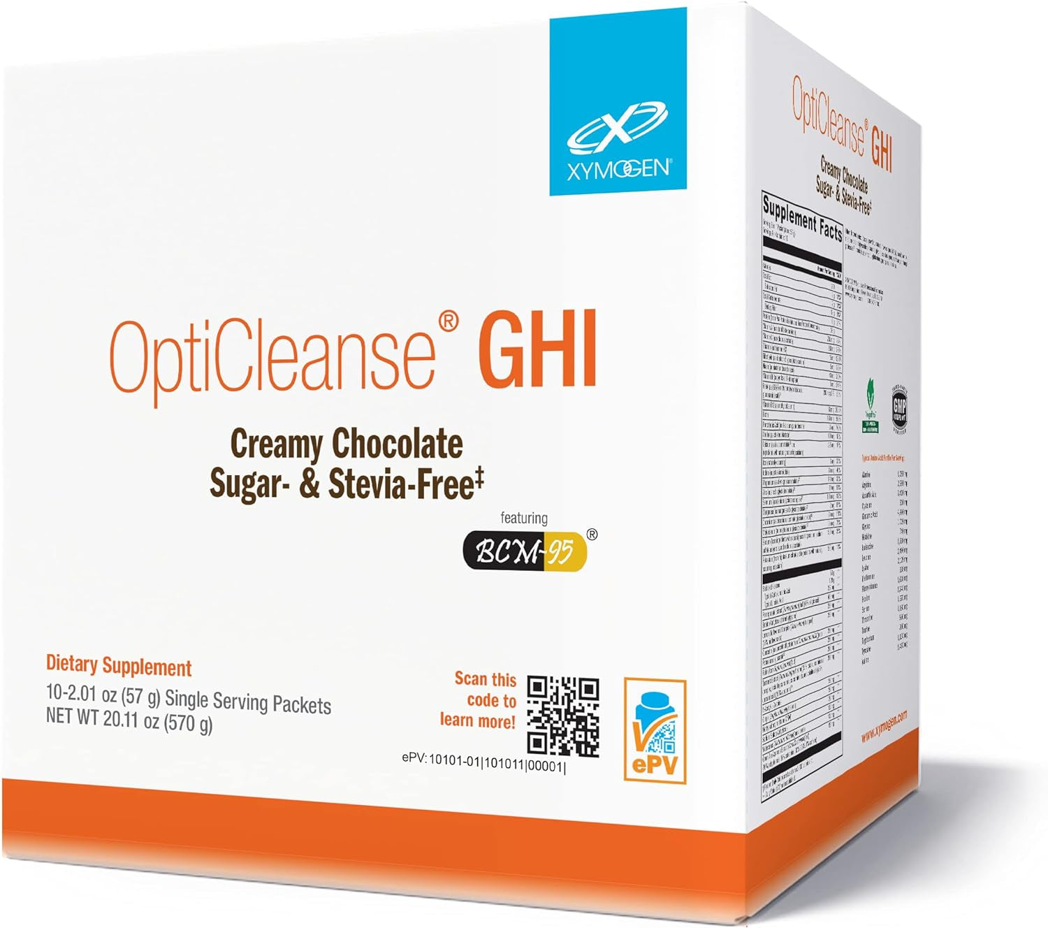 XYMOGEN Opticleanse GHI Sugar- & Stevia-Free - Creamy Chocolate (10 Packets)