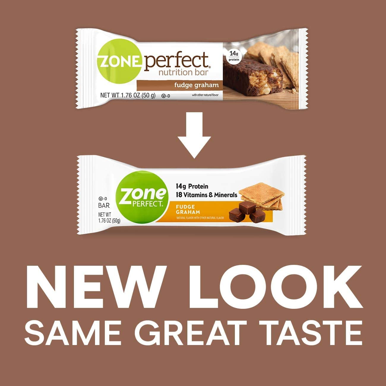 Zoneperfect Protein Bars, 14G Protein, 18 Vitamins & Minerals, Nutritious Snack Bar, Fudge Graham, 18 Bars