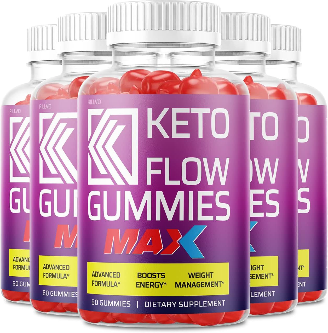 (5 Pack) Keto Flow Max Gummies Keto Flow Gummy Bears Apple Cider Vinegar Gummies Advanced Formula (300 Gummies)